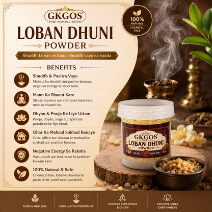 Loban Dhuni Powder 5 Pack Set 100g Herbal Dhoop Havan Powder for Puja