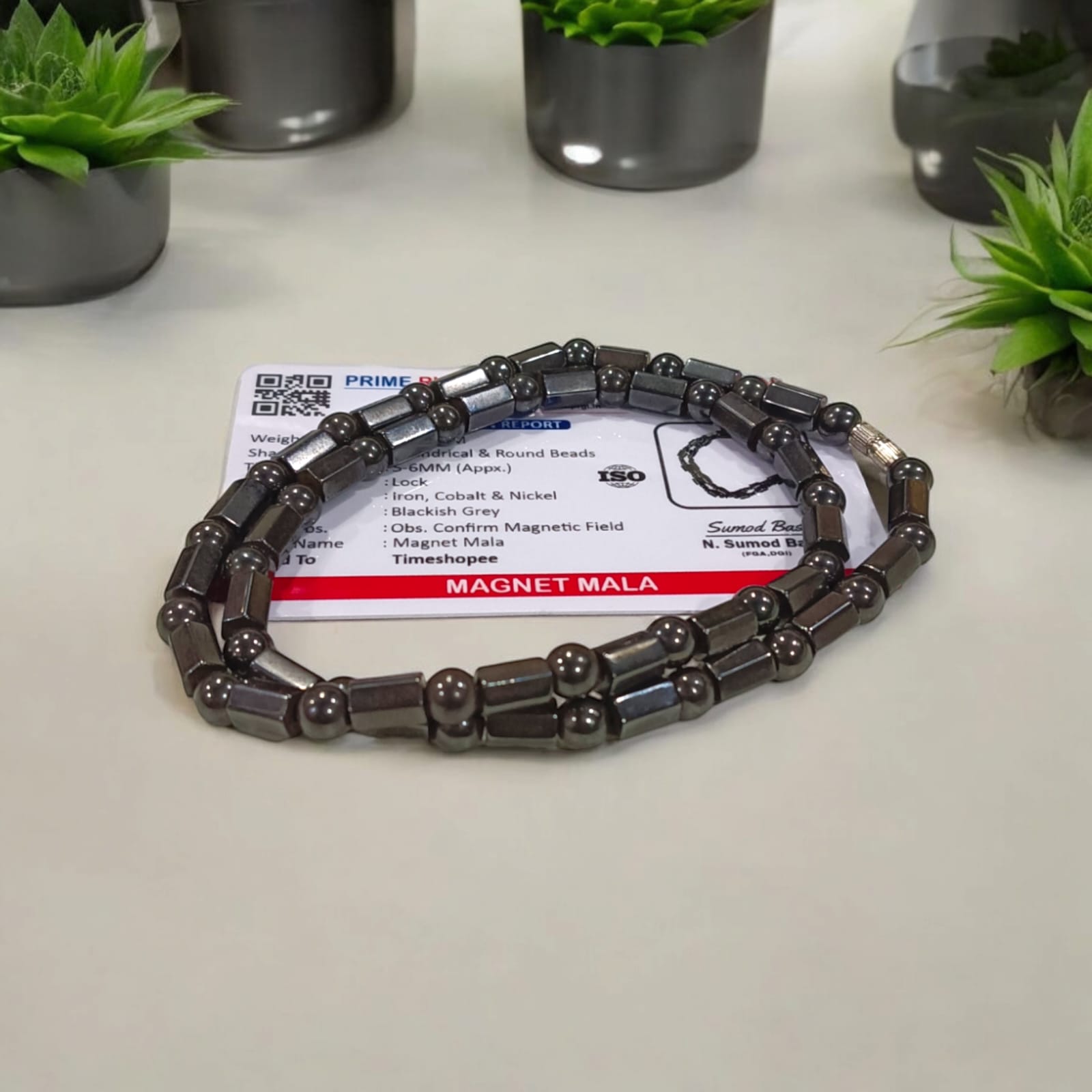 Magnetic Mala for Body | Lab Certified for Health and Circulation by Timeshopee