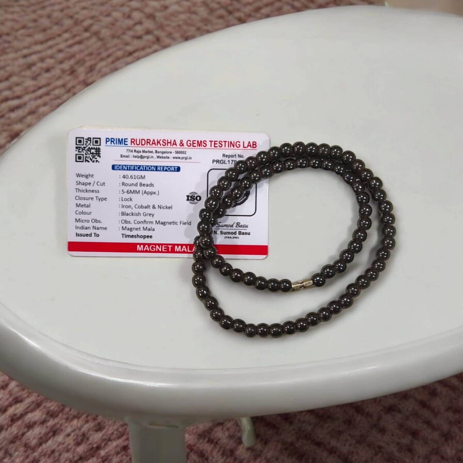 Magnetic Mala for Body | Lab Certified for Health and Circulation by Timeshopee