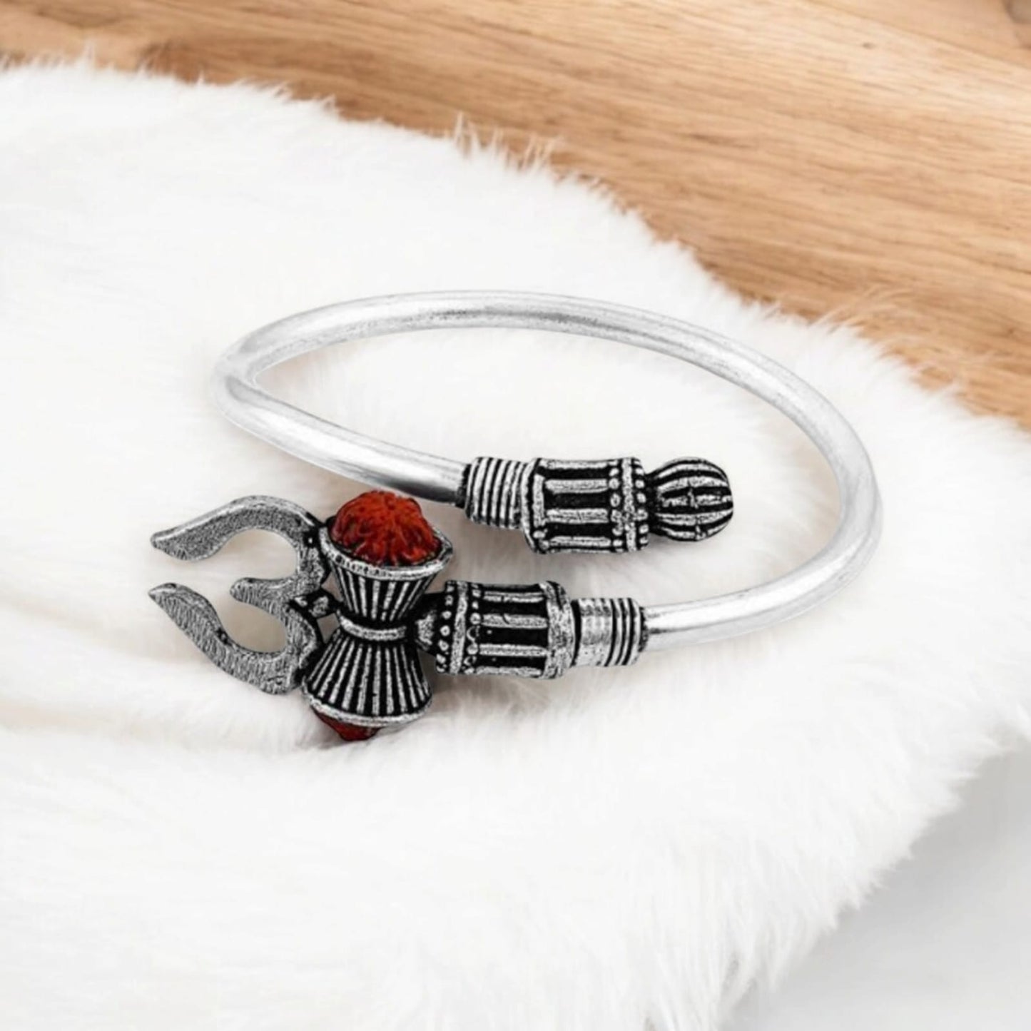 Mahadev Rudraksh Kada in Silver Metal by Timeshopee