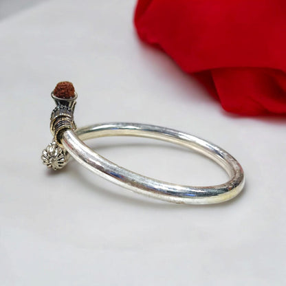 Mahadev Rudraksh Kada in Silver Metal by Timeshopee