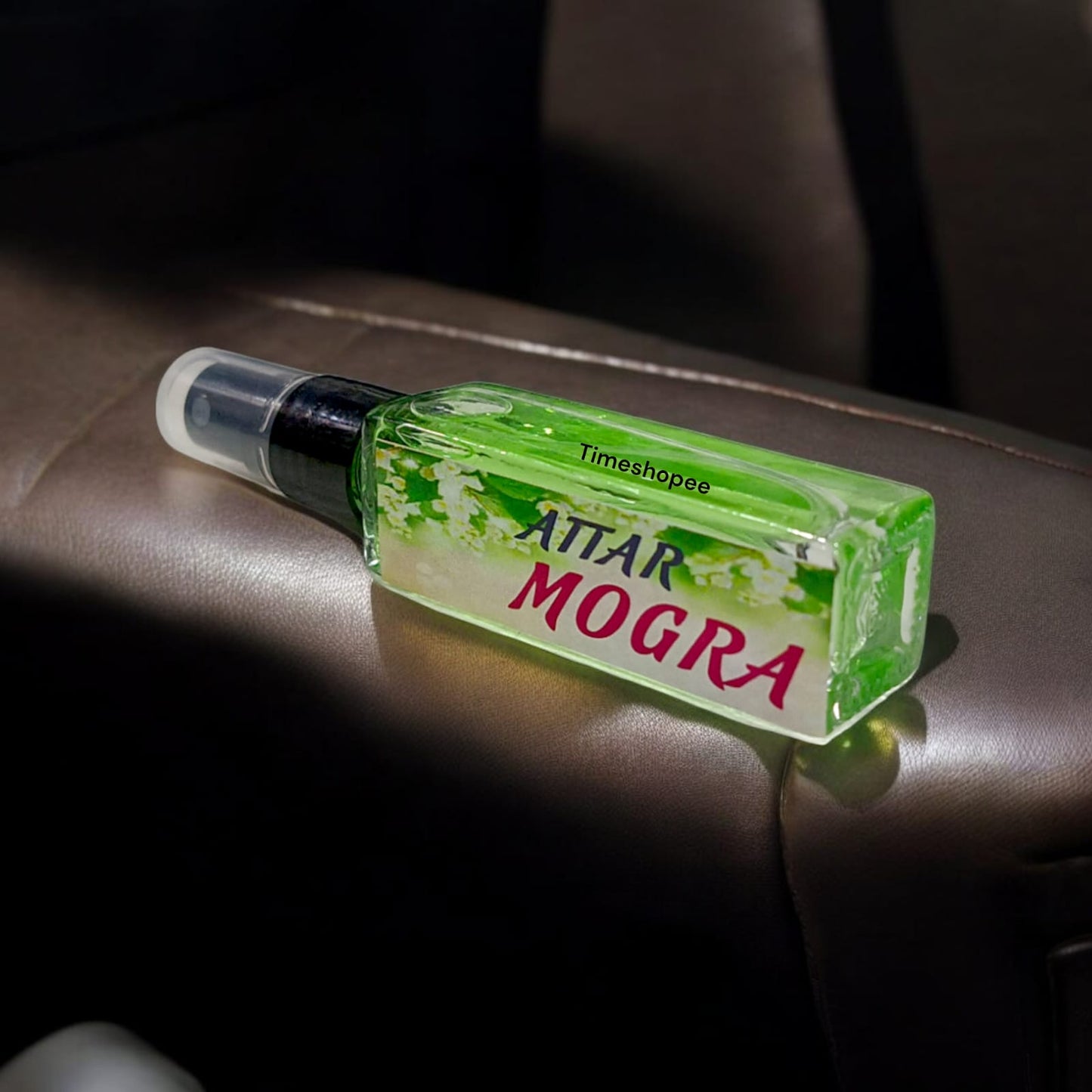 Mogra Spray Attar 25ML bottle with natural jasmine fragrance, 0% alcohol, ideal for worship and daily use.