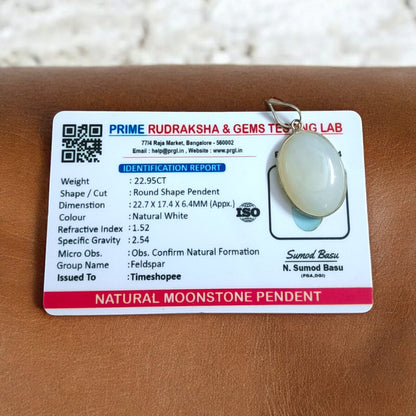 Moonstone Pendant with Thread Natural Milky Moonstone Lab Certified | Timeshopee