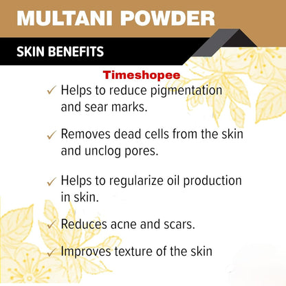 Multani Mitti  | 100% Herbal Skin Care Clay Powder – Timeshopee
