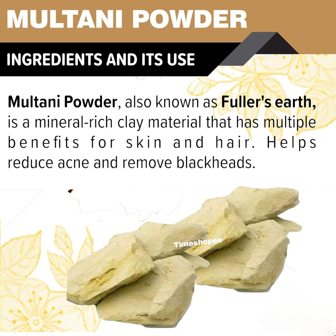Multani Mitti  | 100% Herbal Skin Care Clay Powder – Timeshopee