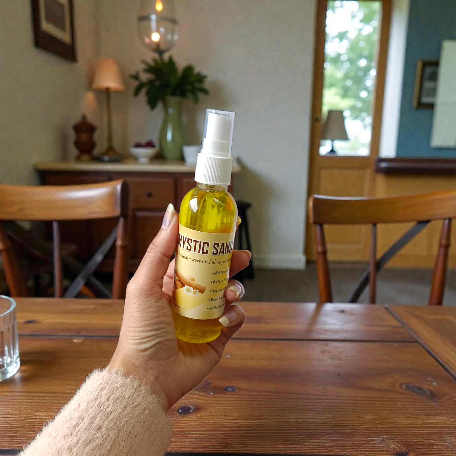 Mystic Sandal Spray Attar 100ML set of 2 bottles with sandalwood fragrance packaging