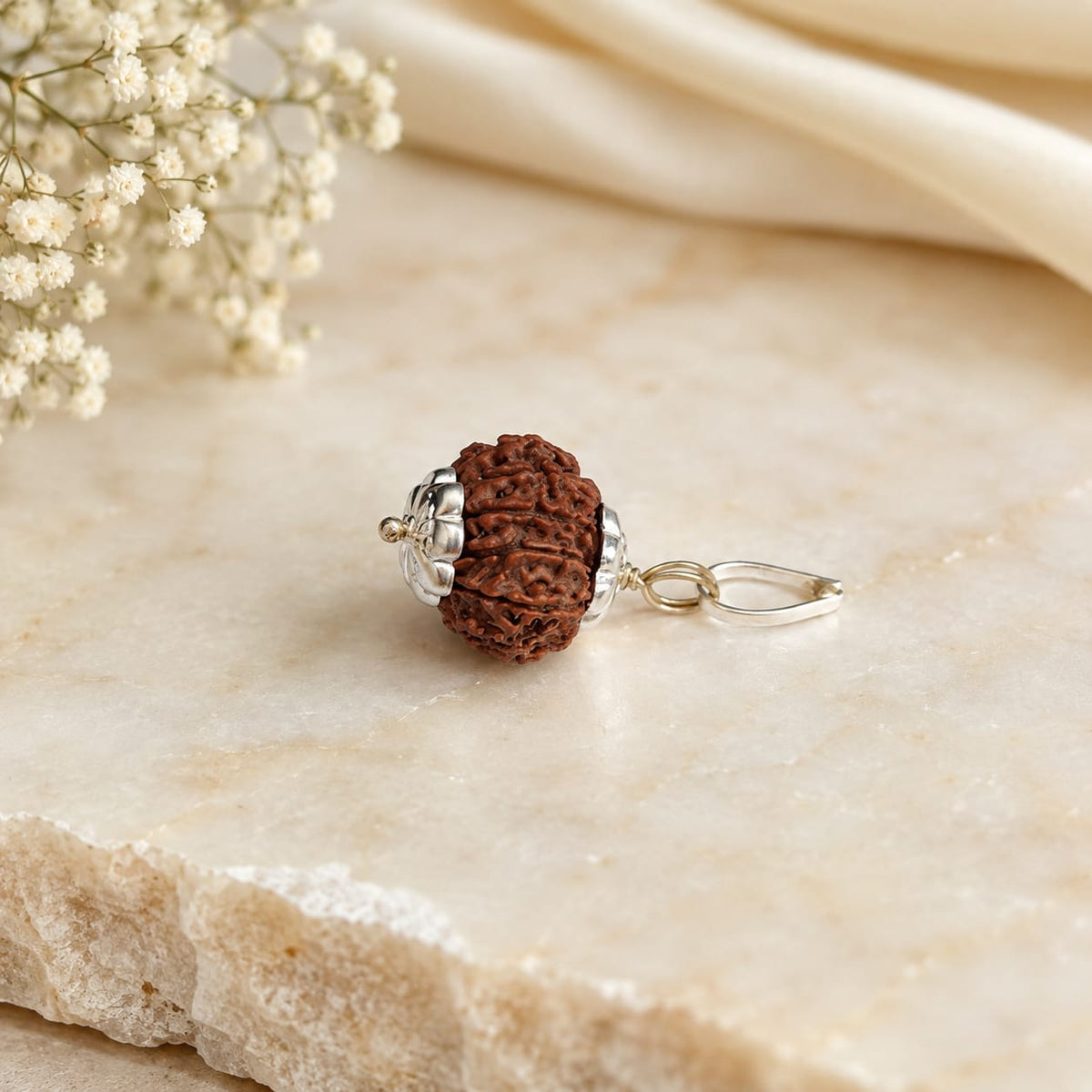 Natural 12 Mukhi Rudraksha Pendant lab certified spiritual bead for meditation and puja