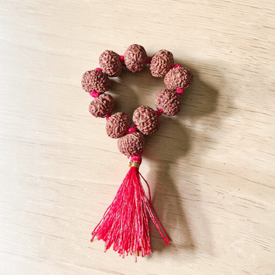 Natural 7 Mukhi Rudraksha Finger  Mala 11-12mm Lab Certified Spiritual Beads