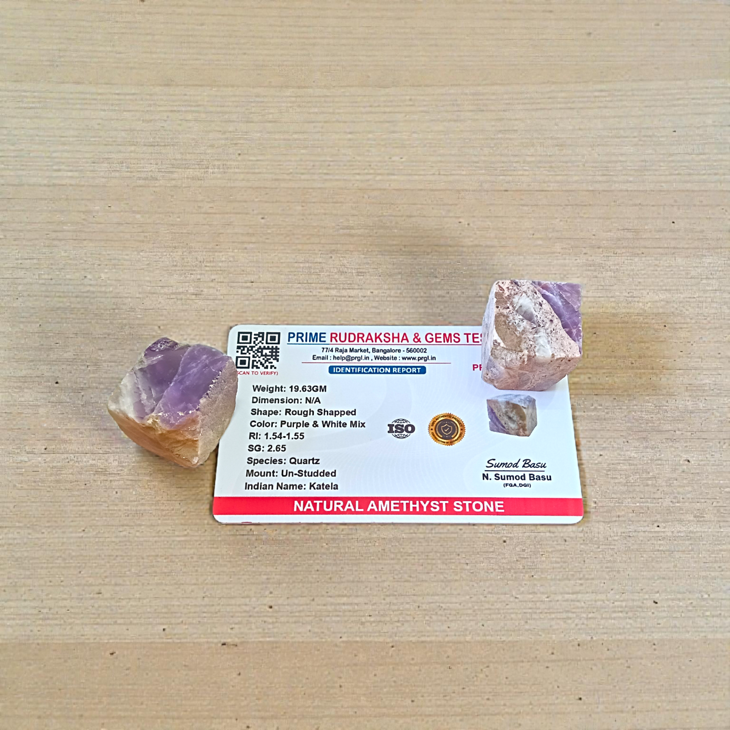 Natural Amethyst Stone Set of 2 polished purple crystals for meditation, chakra healing, stress relief, and peaceful energy