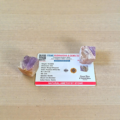 Natural Amethyst Stone Set of 2 polished purple crystals for meditation, chakra healing, stress relief, and peaceful energy