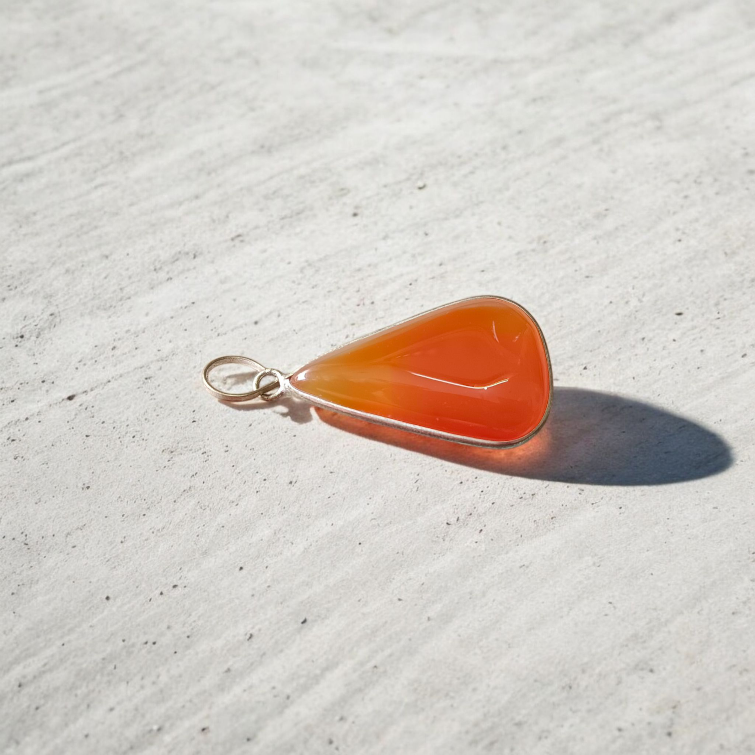 Natural Carnelian & Orange Aventurine gemstone pendant with metal cap, handcrafted and lab-certified for healing and spiritual use