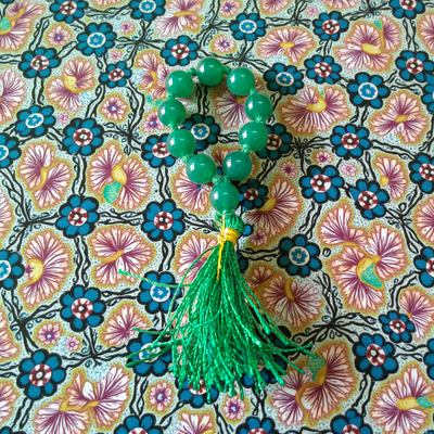 Natural Green Agate Finger Mala | 9+1 Beads | Lab Certified | Meditation & Prayers