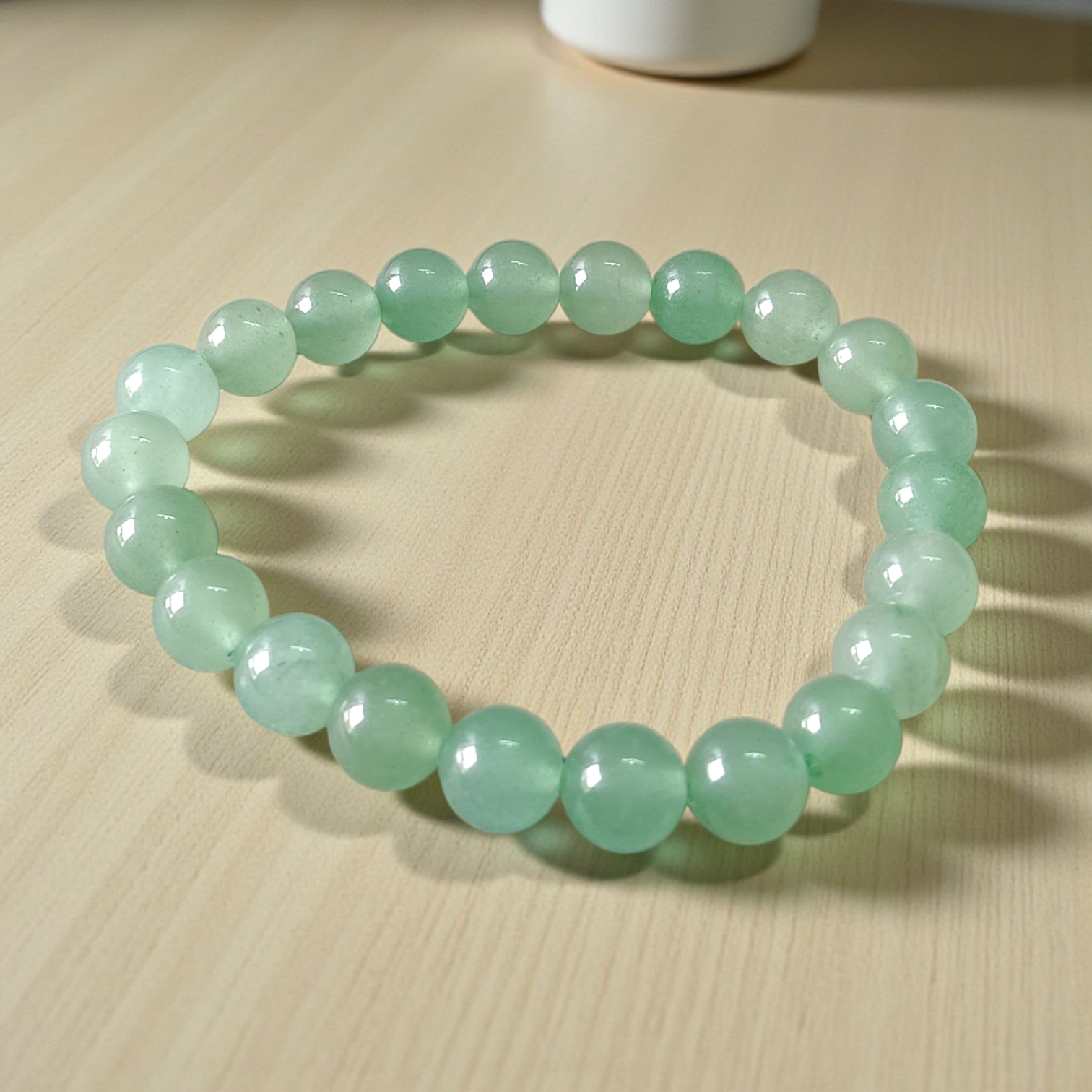 Natural Green Aventurine (Margaj) Bracelet 8mm lab-certified stretchable beads for meditation, heart chakra activation, and healing – unisex design by Timeshopee