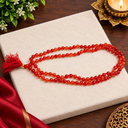 Natural Hessonite Gomed Mala and Bracelet Combo Set Lab Certified Spiritual Beads