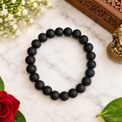 Natural Karungali Ebony Bracelet 10MM Beads Lab Certified Stretchable Meditation Healing Bracelet
