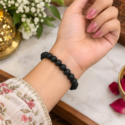 Natural Karungali Ebony Bracelet 10MM Beads Lab Certified Stretchable Meditation Healing Bracelet