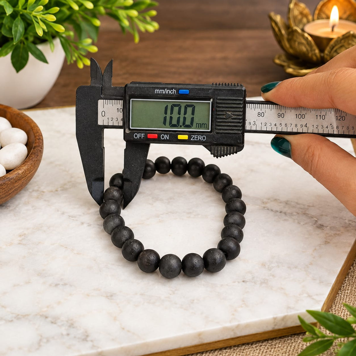 Natural Karungali Ebony Bracelet 10MM Beads Lab Certified Stretchable Meditation Healing Bracelet