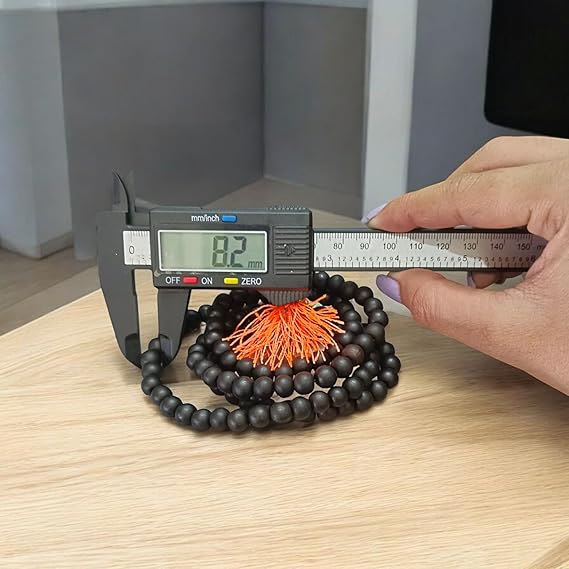 Natural Karungali (Ebony) Mala - 108+1 Beads 8MM - Lab Certified