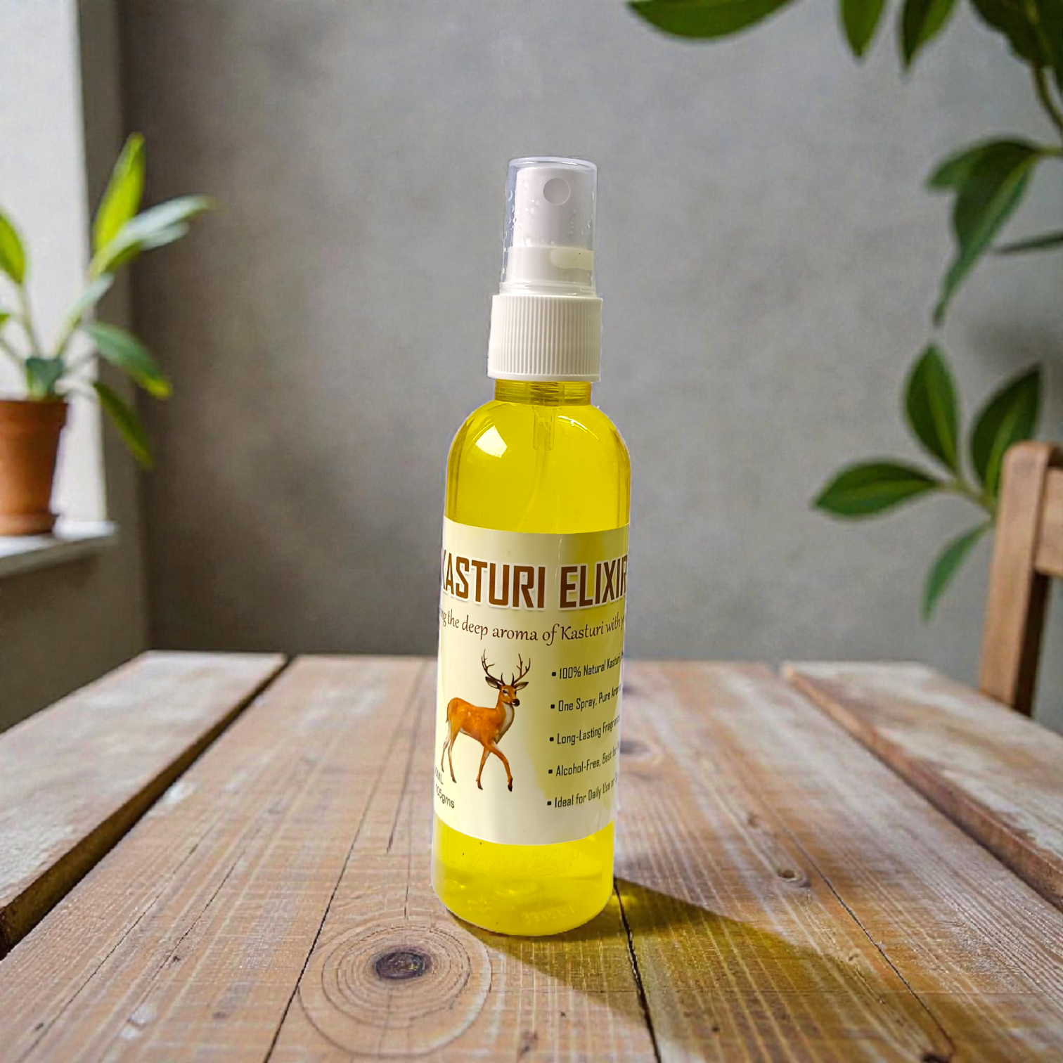 Natural Kasturi Elixir Spray Attar 100ML set of 2 bottles with musk fragrance packaging