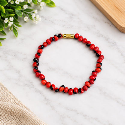 Natural Lal Gunja Mala and Red Gunja Bracelet lab certified spiritual combo for tantra, mantra chanting and protection