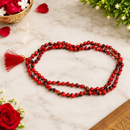Natural Lal Gunja Mala and Red Gunja Bracelet lab certified spiritual combo for tantra, mantra chanting and protection
