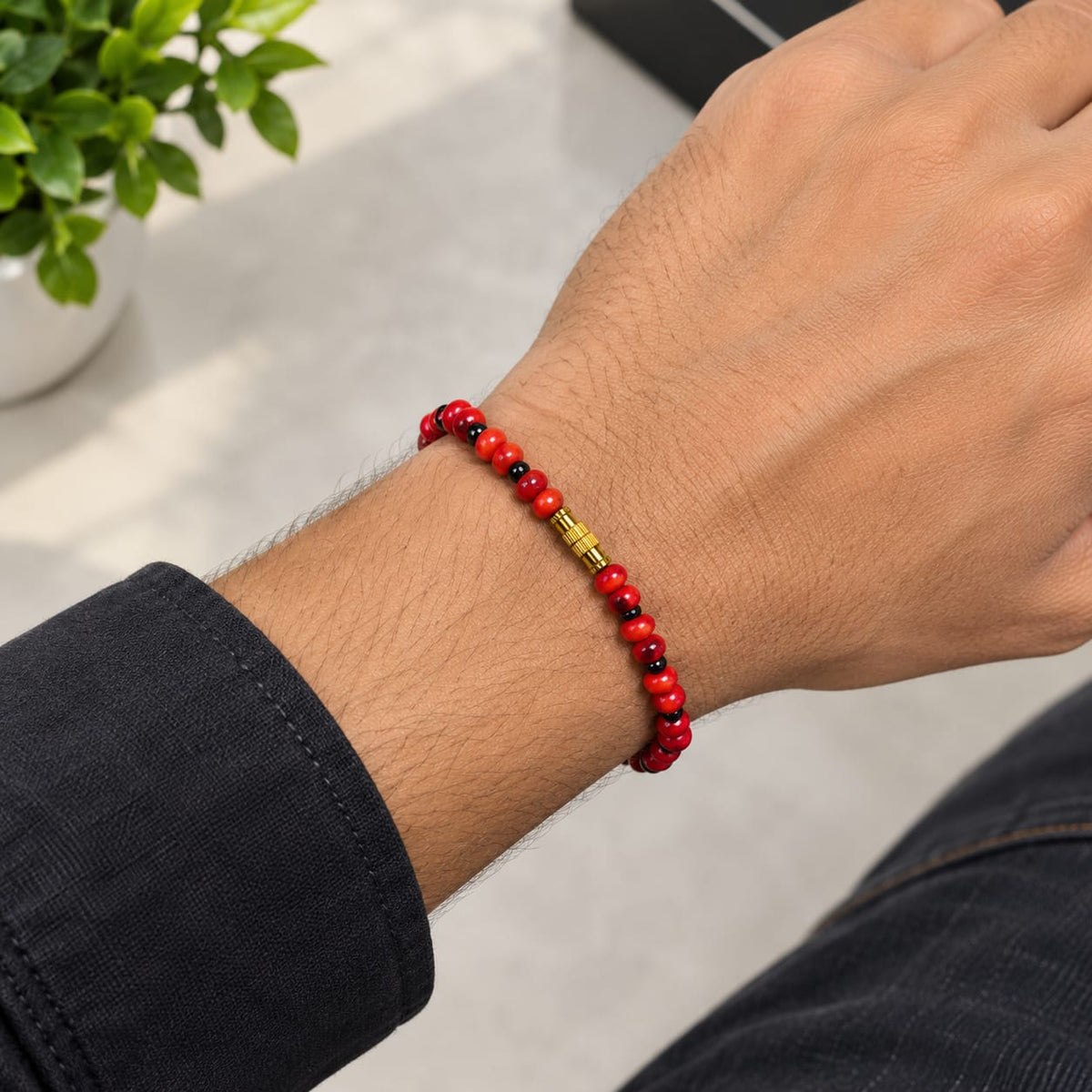 Natural Lal Gunja Mala and Red Gunja Bracelet lab certified spiritual combo for tantra, mantra chanting and protection