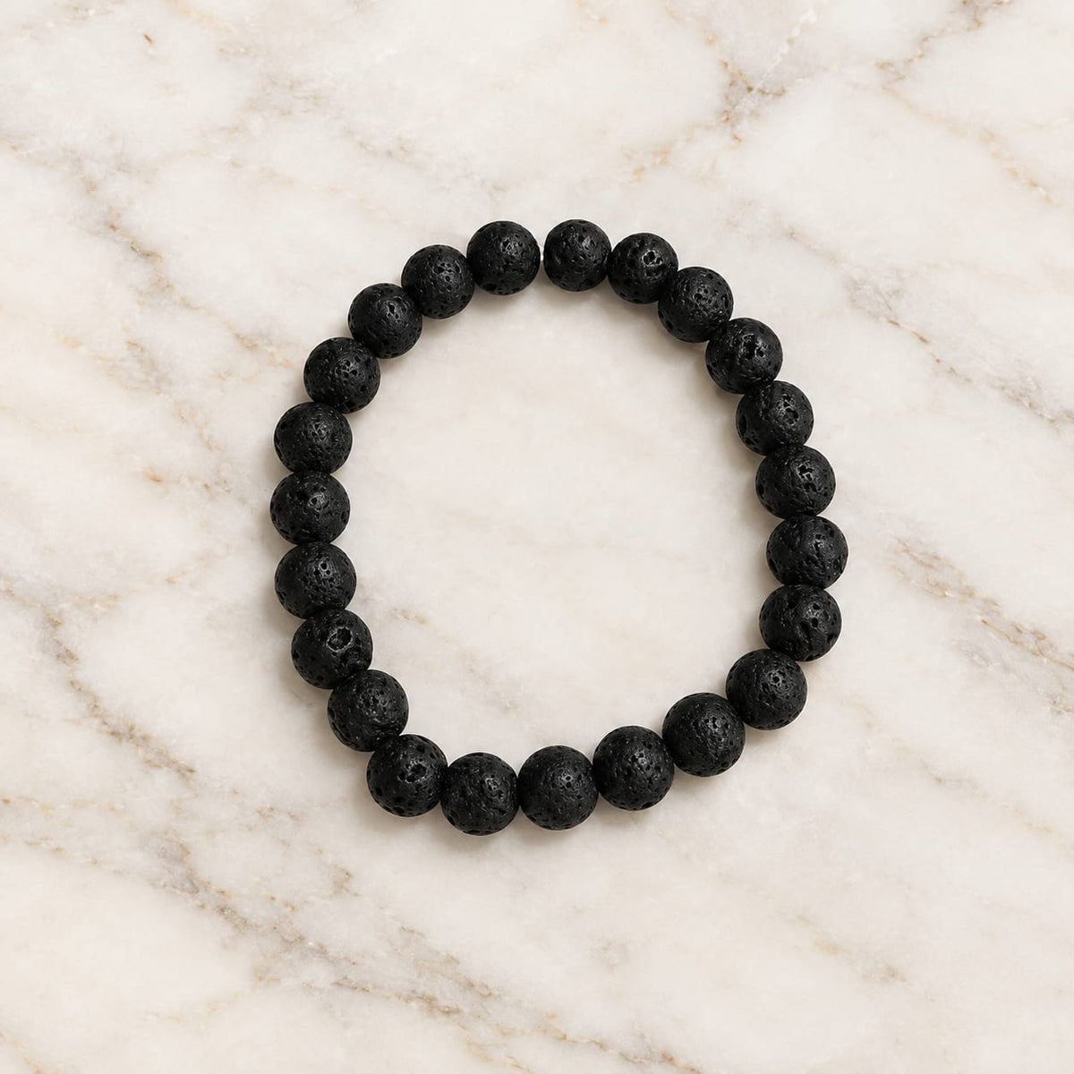Natural Lava Stone Bracelet 8mm beads, stretchable lab certified bracelet for meditation, daily wear and spiritual practice