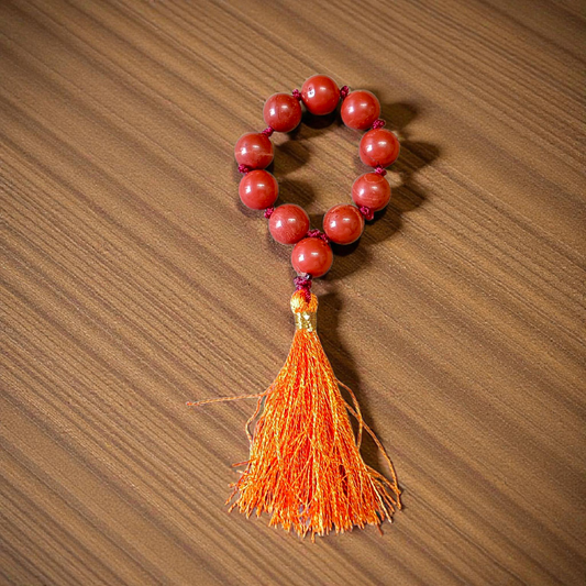 Natural Red Jasper Finger Mala with 9+1 beads, 8MM, used for meditation, prayer, and Reiki sessions
