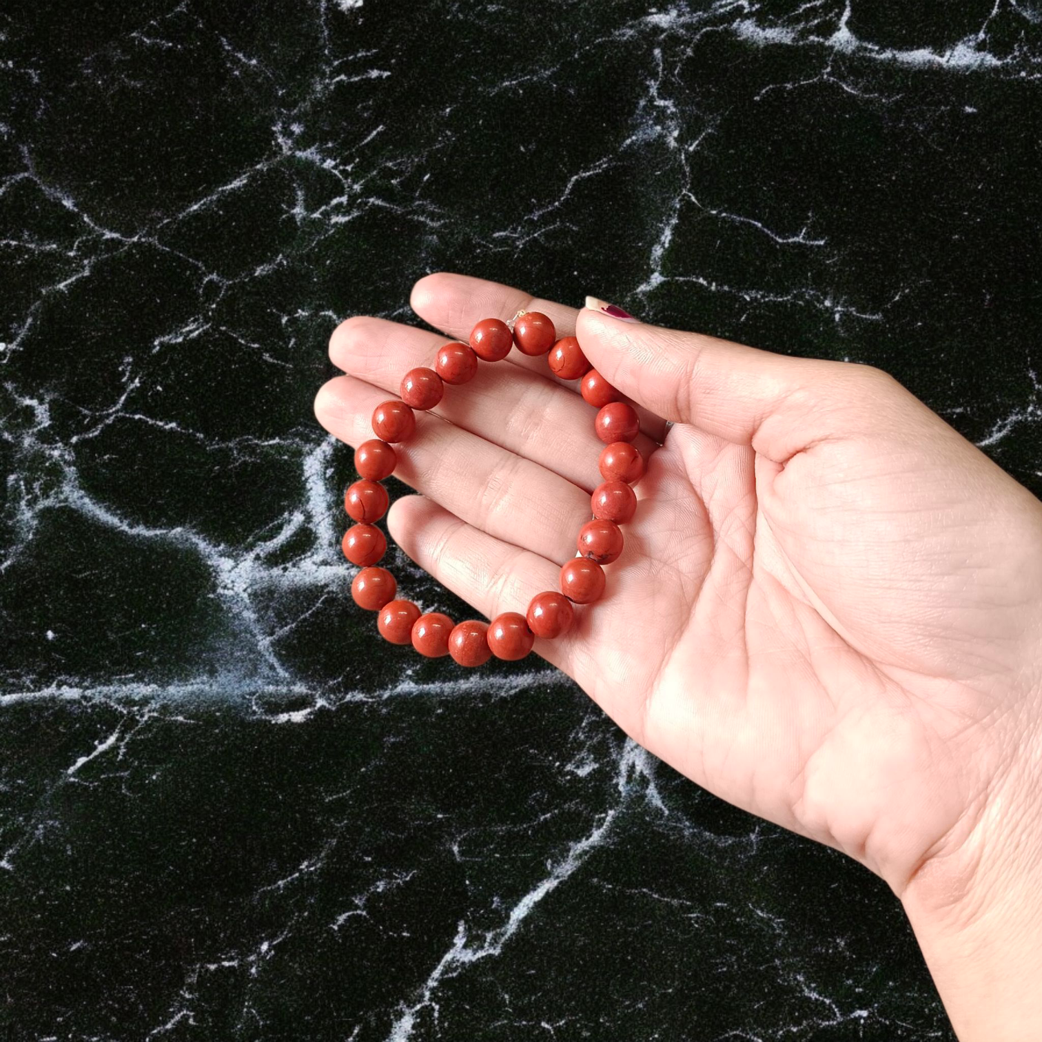 Natural Red Jasper Stretchable Bracelet with 8MM beads for meditation, Reiki, and energy healing