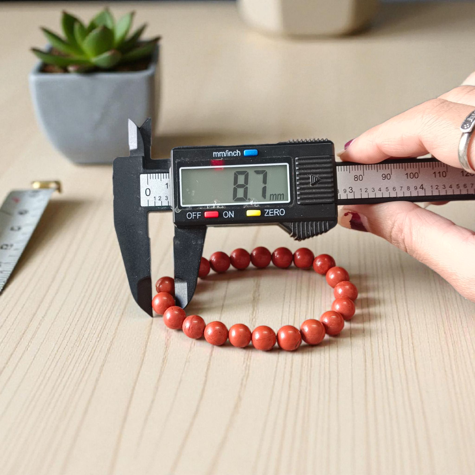 Natural Red Jasper Stretchable Bracelet with 8MM beads for meditation, Reiki, and energy healing