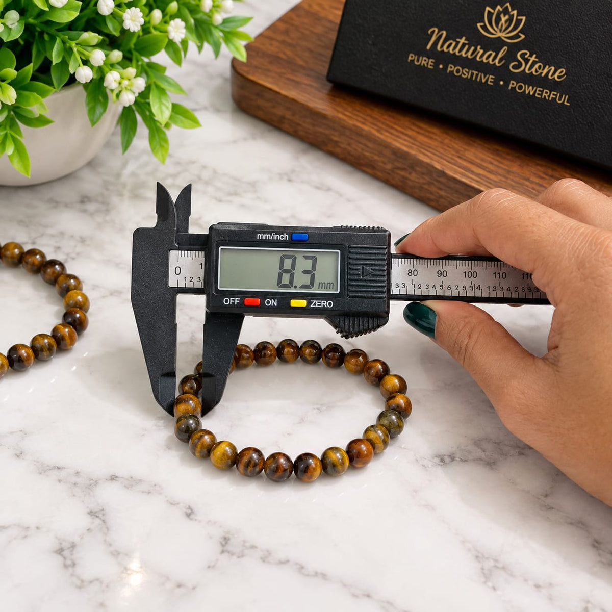 Natural Tiger Eye Mala and Bracelet Combo Lab Certified for Meditation Mantra Jaap Daily Wear