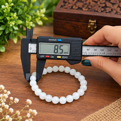 Natural White Agate Mala and Bracelet Combo Lab Certified White Hakik Beads for Meditation and Daily Wear