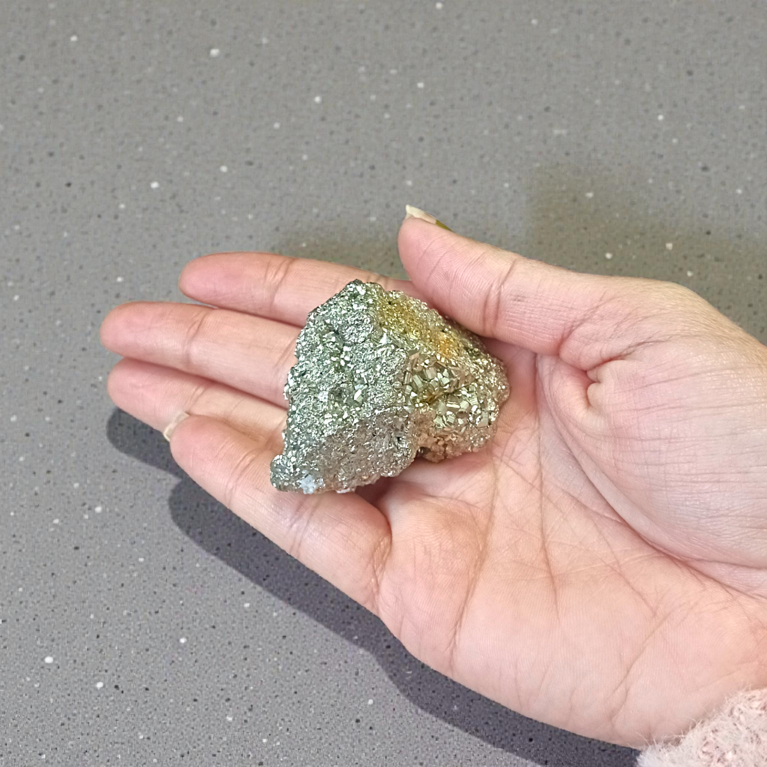 Natural certified raw pyrite crystal cluster for wealth, manifestation, vastu, healing, and protection