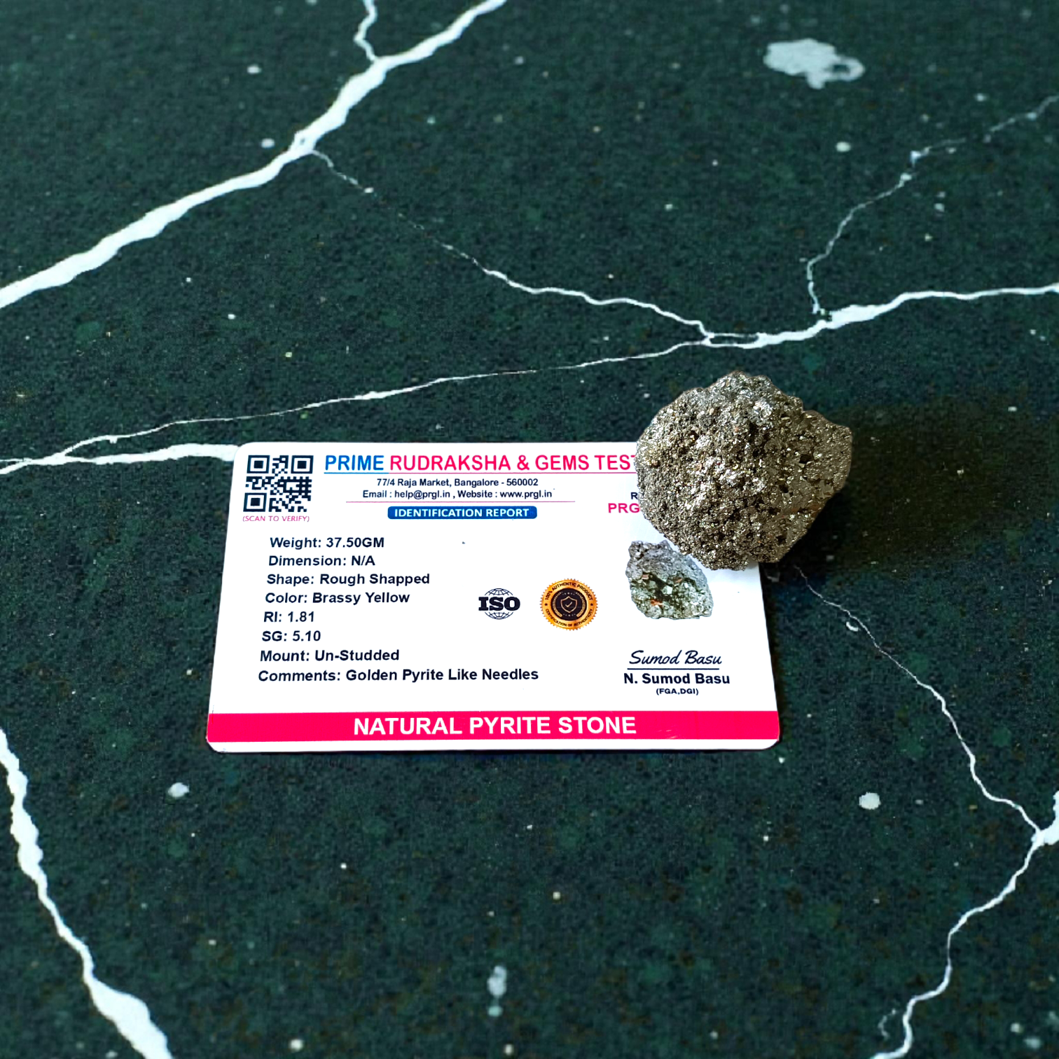 Natural certified raw pyrite crystal cluster for wealth, manifestation, vastu, healing, and protection