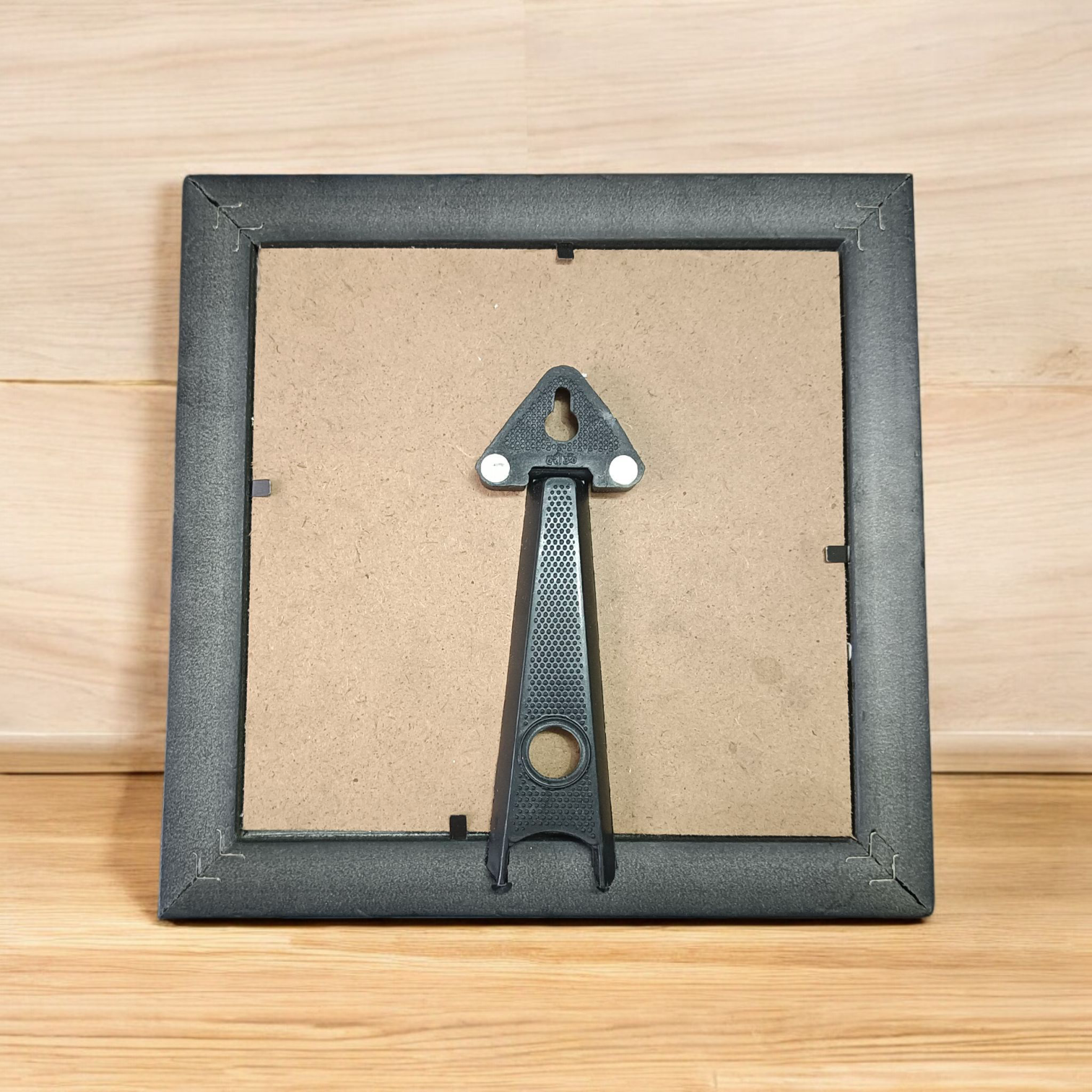 Om Shanti Yantra on Raw Pyrite Wall Frame – 7x7 Inch Wooden Vastu Decor for Meditation, Yoga, Pooja Room, and Office