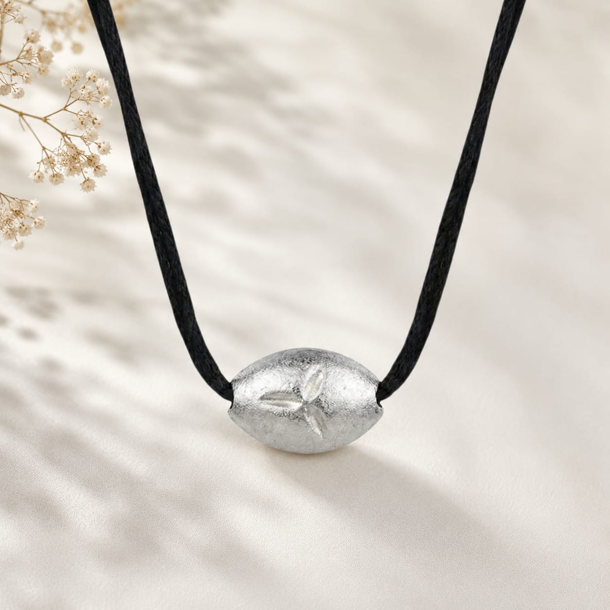 Original Tlismi Moti Pendant with Thread Silver Oval Teething Pendant for Baby Teething Traditional Tlismi Moti Locket