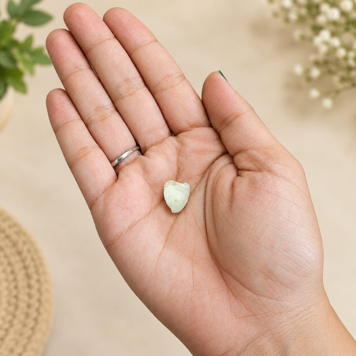 Original White Machhmani Natural Stone Lab Certified for Spiritual Practices Wealth Protection