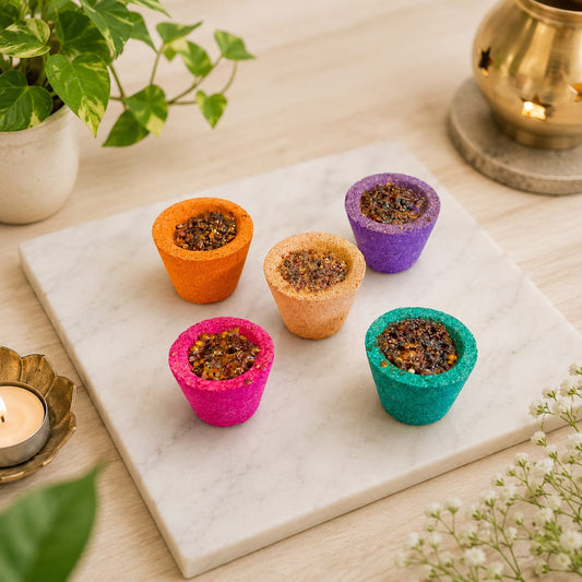 Panchamrut Sambrani Colorful Dhoop Cups for Daily Puja Meditation Home Temple Natural Fragrance Incense Cups