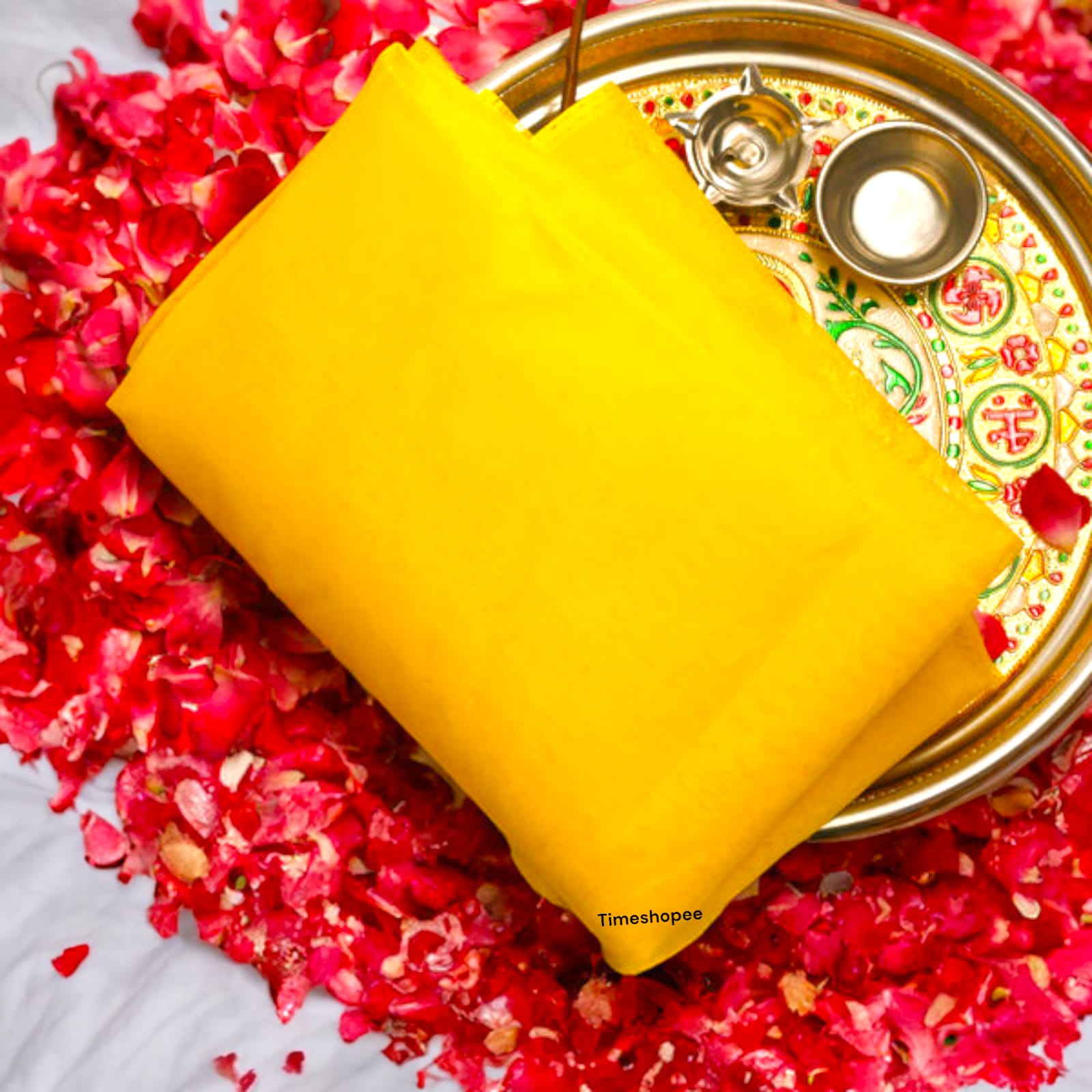 Peela Kapda, Yellow Cloth for Pooja, 1.25 Meter Worship Cloth, perfect for religious ceremonies and offerings - Timeshopee