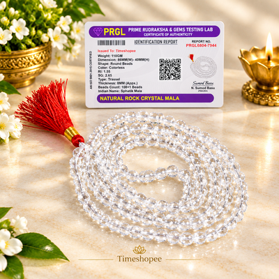 Crystal Sphatik Mala 108+1 Beads Premium AAA Lab Certified – Timeshopee