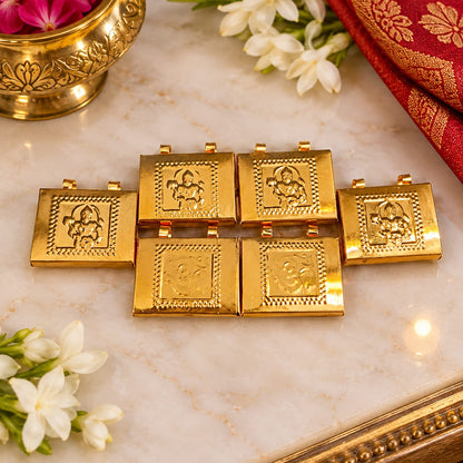 Premium copper Hanuman Ji and Om Taweez pendant set of 6 for daily wear, spiritual devotion and traditional religious use

