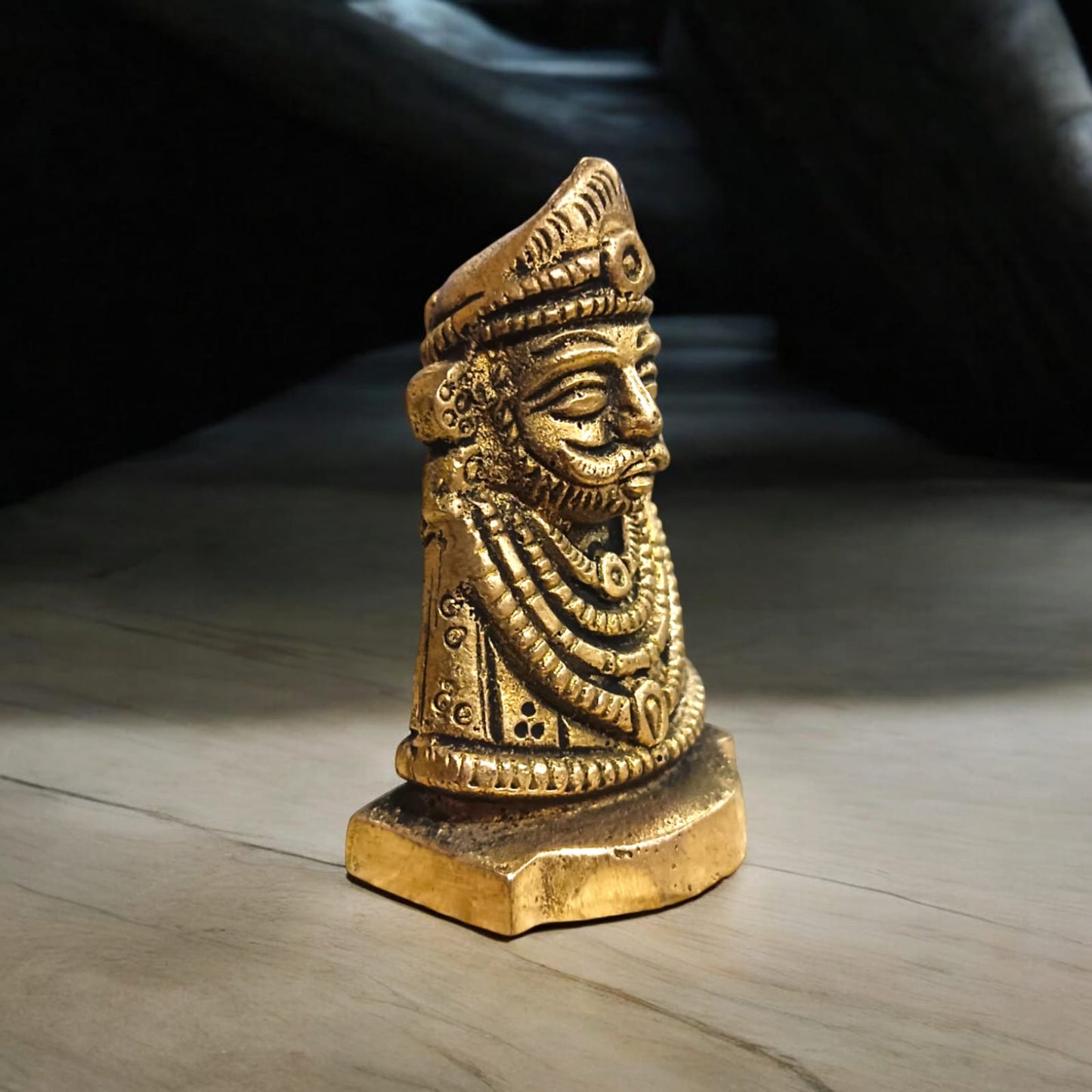 Pure Brass Khatu Shyam Idol with intricate craftsmanship