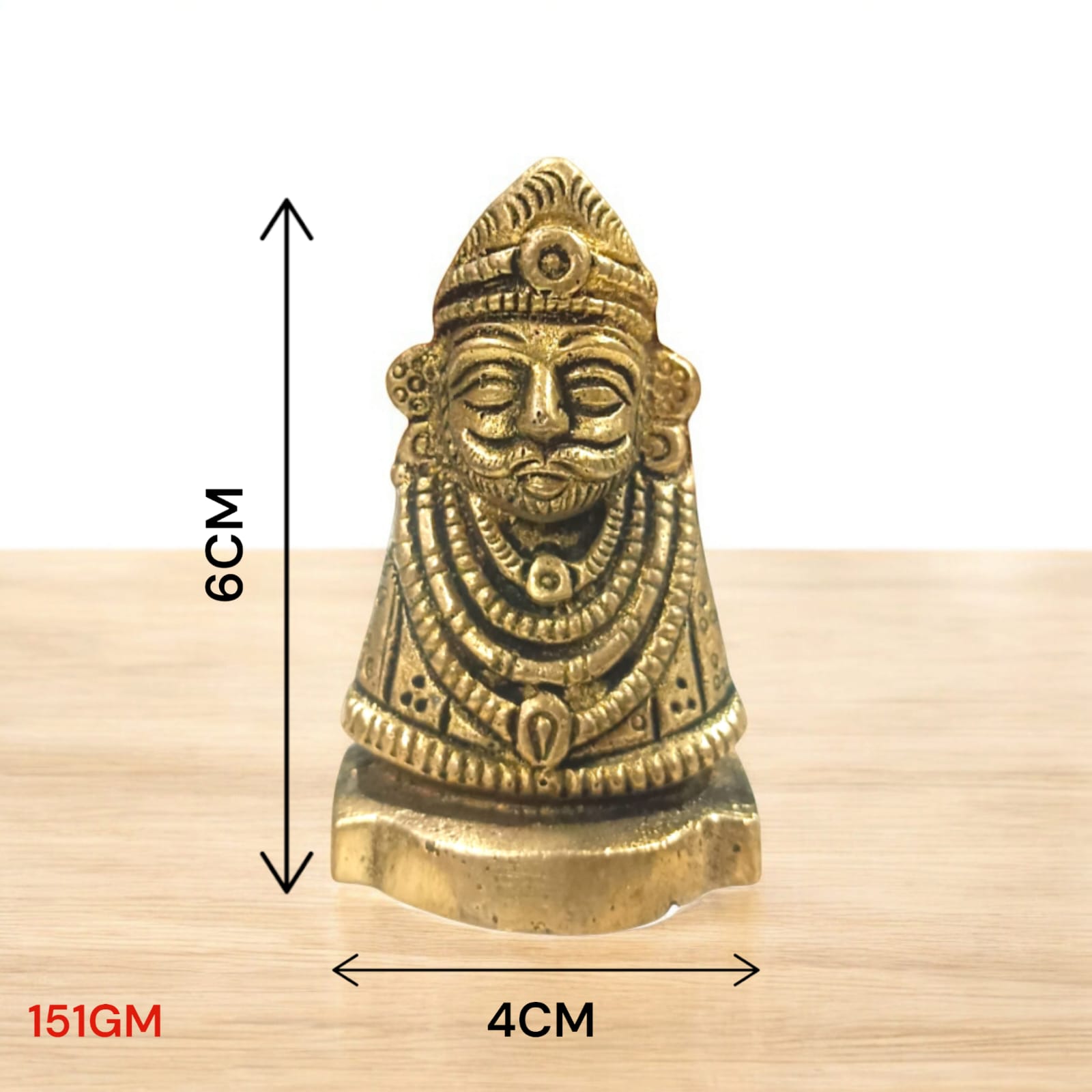 Pure Brass Khatu Shyam Idol with intricate craftsmanship