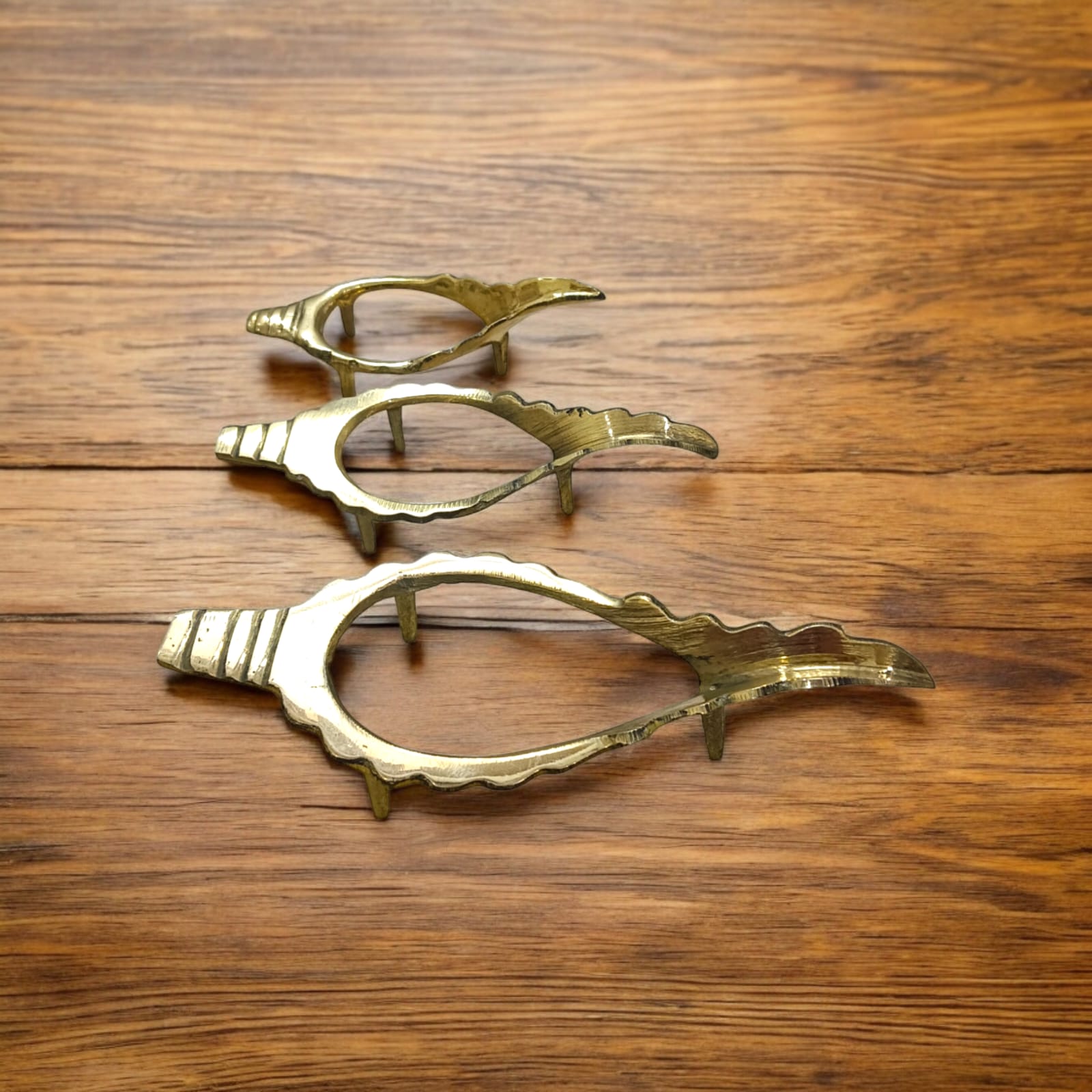 Pure Brass Shankh Stand for Conch Shell, available in different sizes, from Timeshopee.
