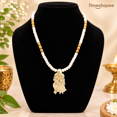 Radha Krishna Tulsi Mala with Pendant | 100% Organic & Energized – Timeshopee