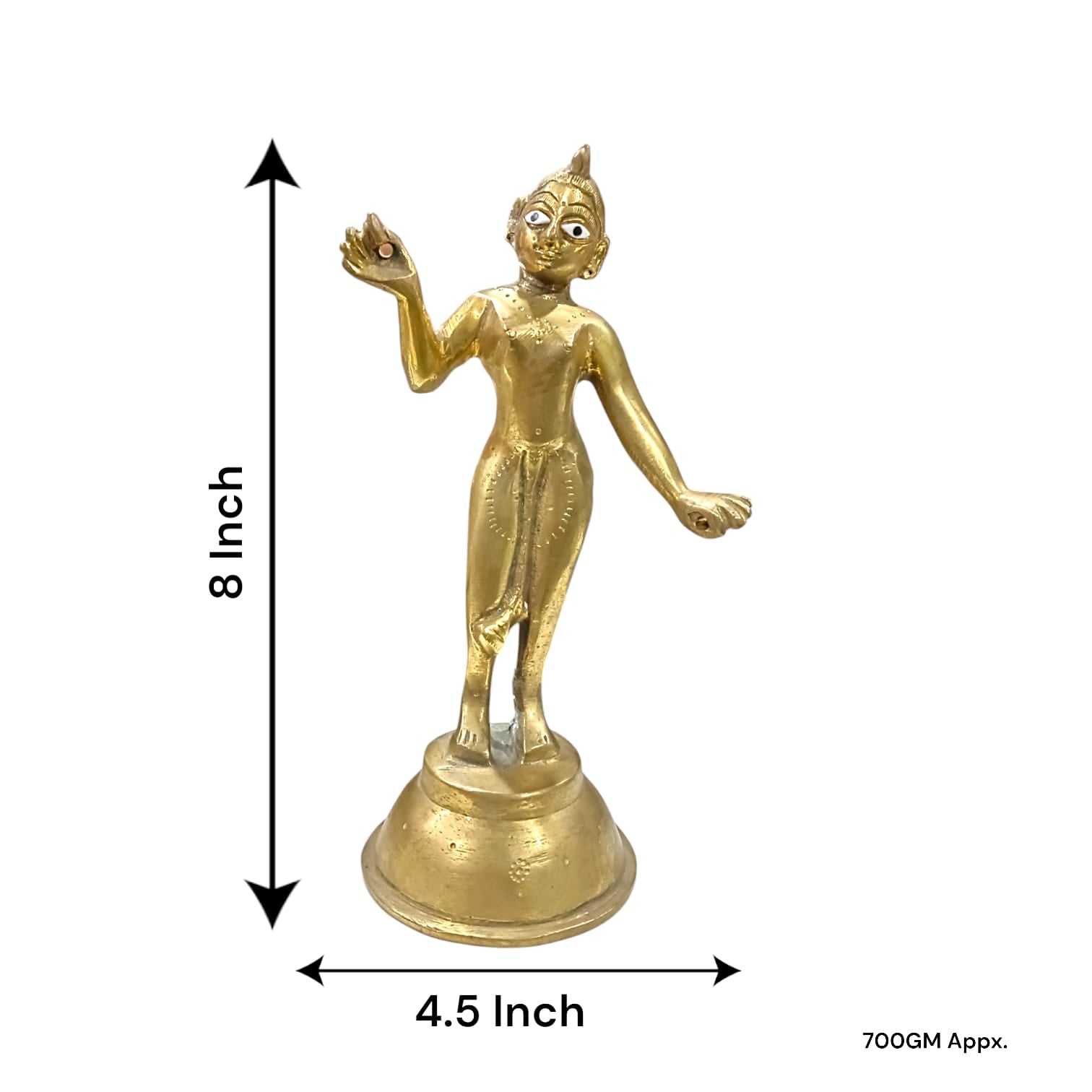 Radha Rani in Brass, 100% purity, 20 cm x 10 cm, 700 gm, available at Timeshopee.