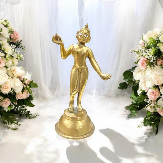 Radha Rani in Brass, 100% purity, 20 cm x 10 cm, 700 gm, available at Timeshopee.