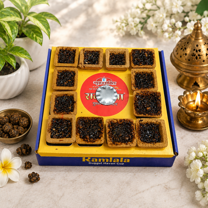 Ramlala Natural Guggul Havan Cups for Daily Pooja Temple Meditation Air Purifying Dhoop Cups