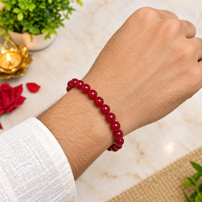 Red Agate Mala and Bracelet Combo Lab Certified for Meditation Healing Daily Wear