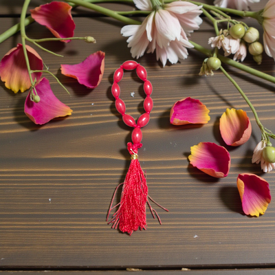 Natural Red Coral Finger Mala 9+1 Beads | Lal Moonga | Lab Certified
